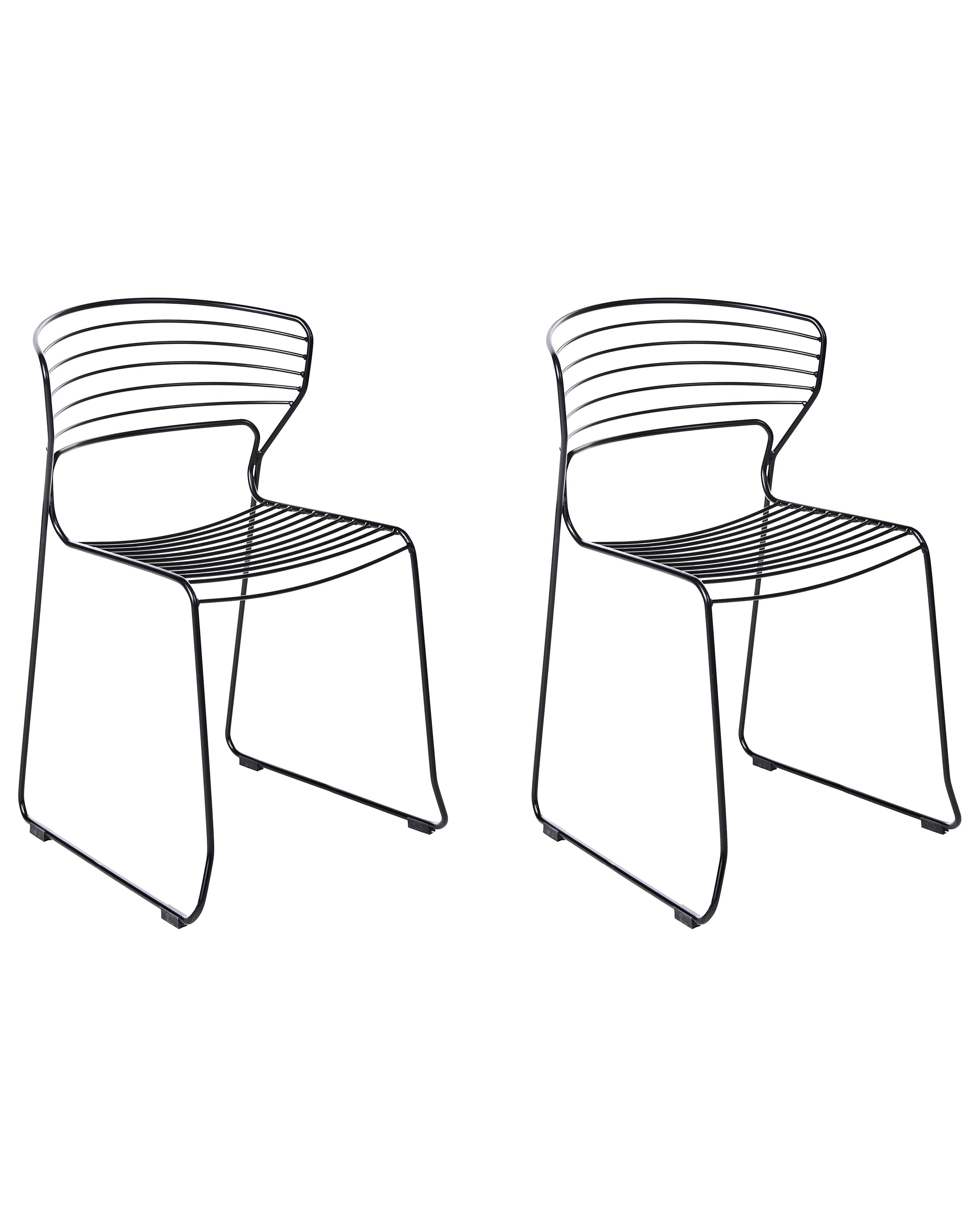 Set van 2 tuinstoelen PISTOIA Metaal Zwart