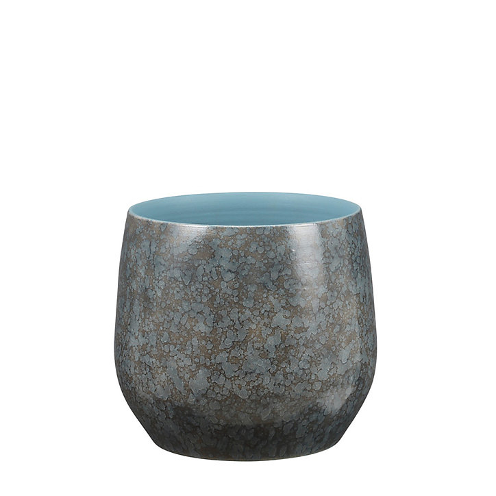 Pot rond terre cuite Oliver bleu ø29 x h.26 cm
