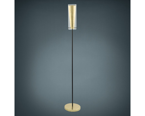 Staande lamp, 1-lichts, H 147 cm, Pinto zwart/goud