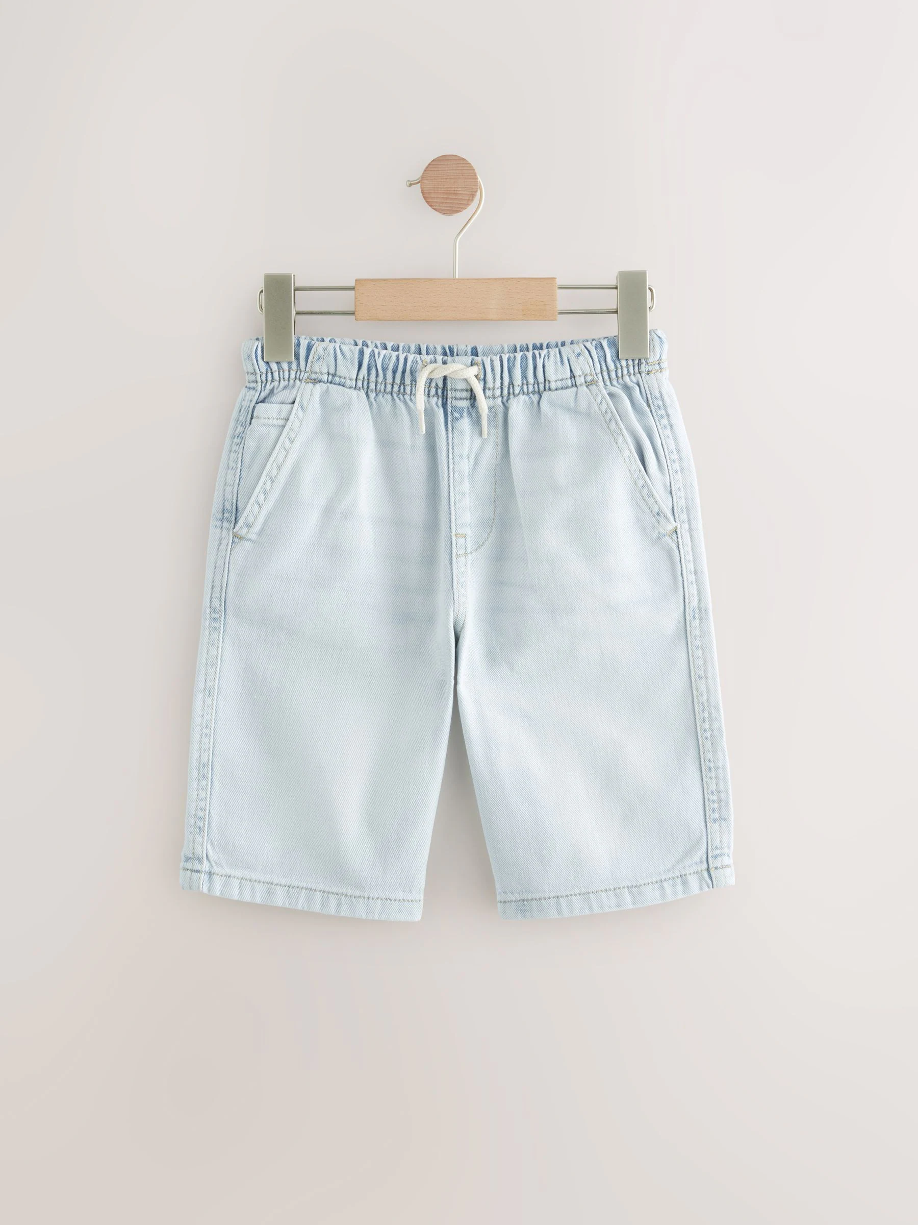 Bleek/middenblauw - Bermuda denim shorts met elastische taille verpakking van 2 (3 - 16 jr)
