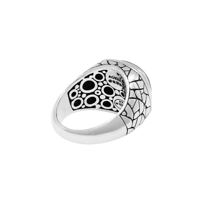 Bague En Argent Homme écaille Pierre Malachite