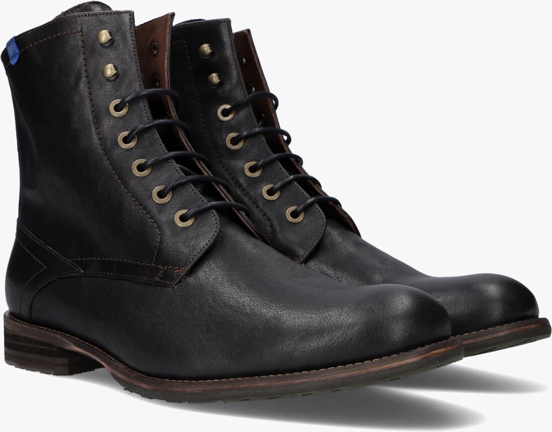 FLORIS VAN BOMMEL zwarte floris van bommel veterboots sfm-80011