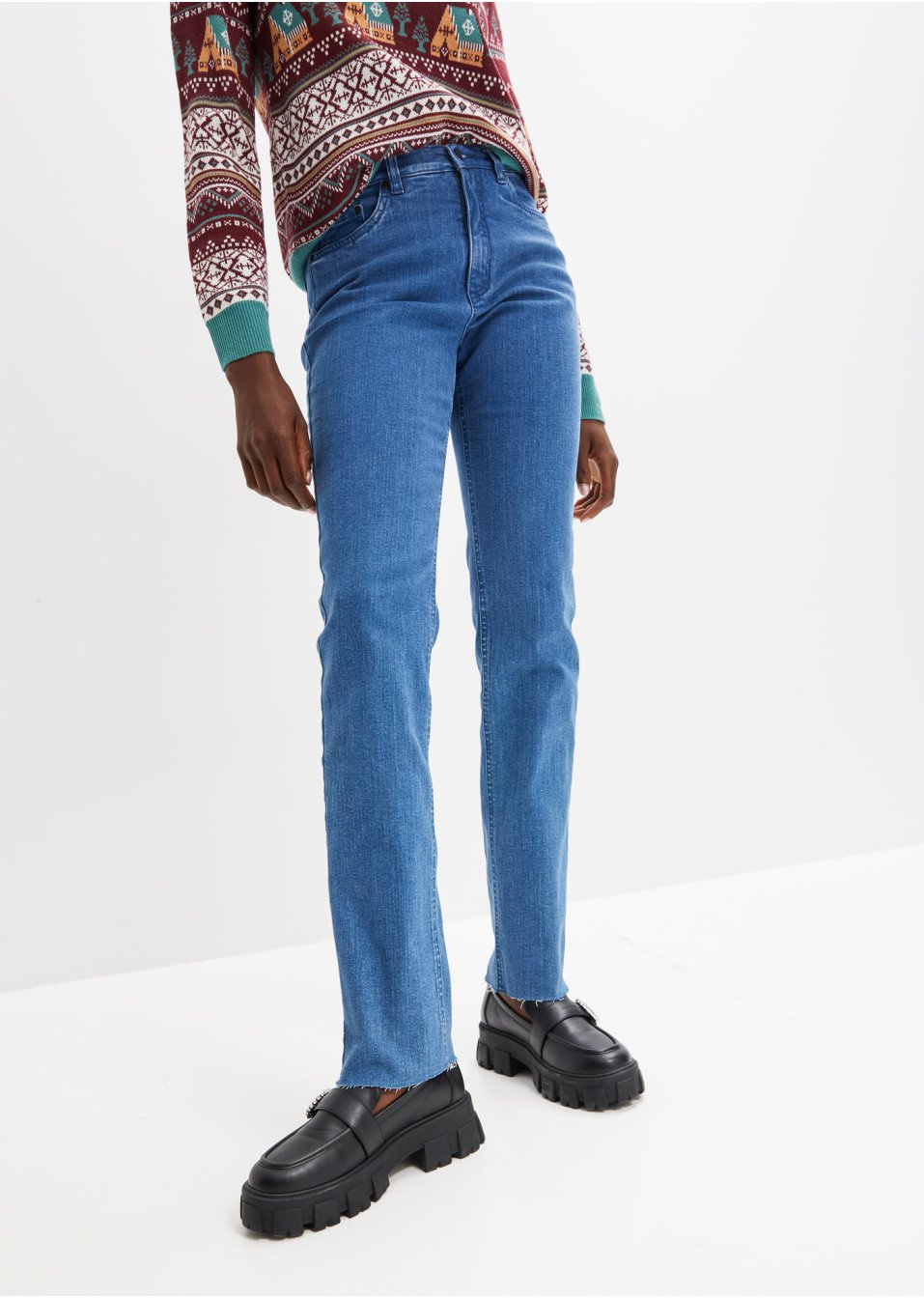 Jean extensible avec base à cru, Straight