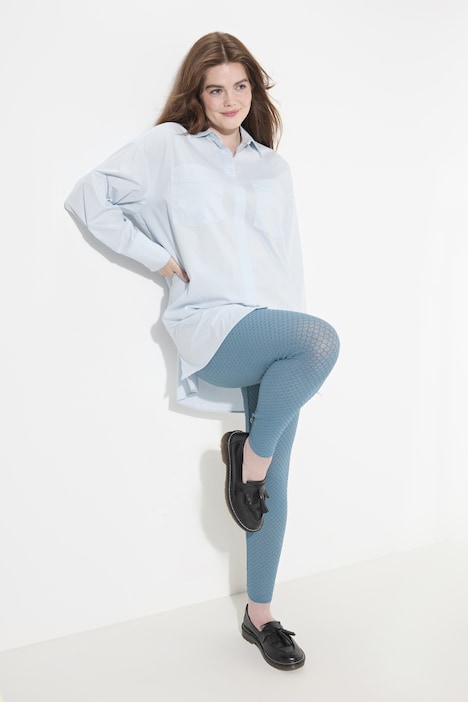 Strumpf-Leggings, Diamant-Spitze, leicht transparent