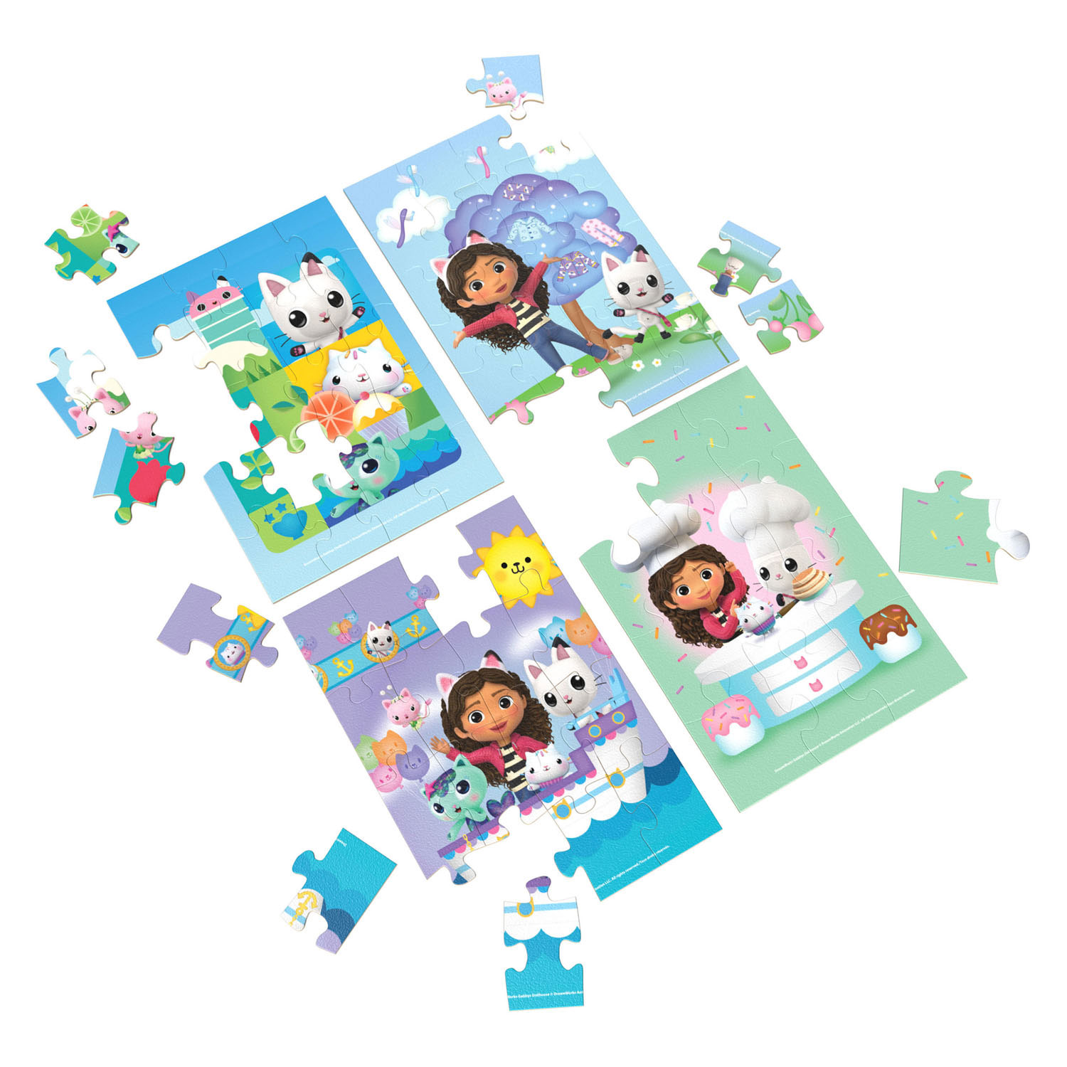 Gabby's Poppenhuis - 4-pack: Houten Puzzel