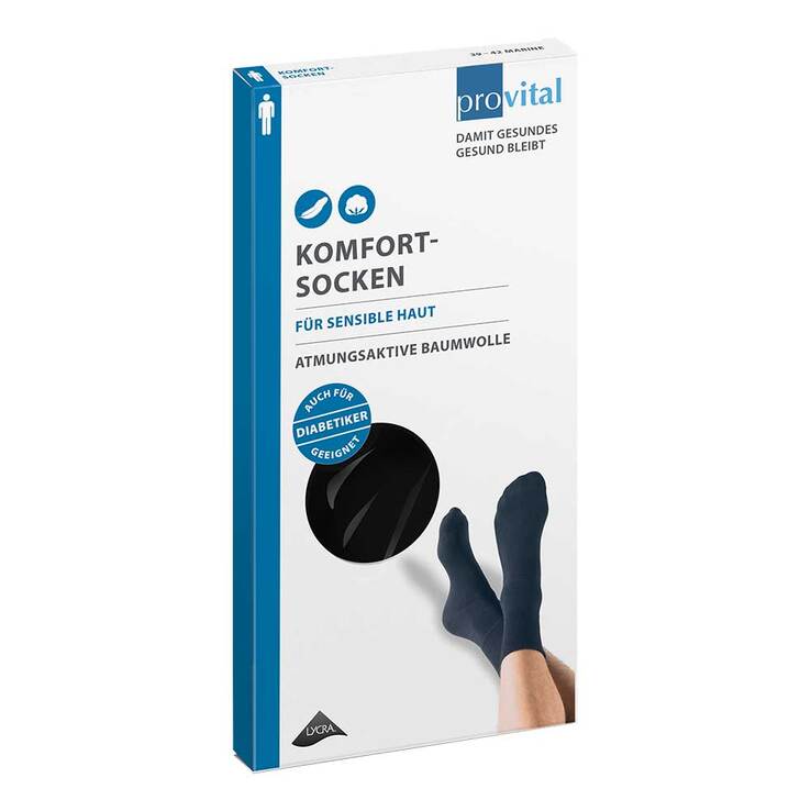 Provital Komfortsocken men Größe 43 - 46 schwarz, 2 St