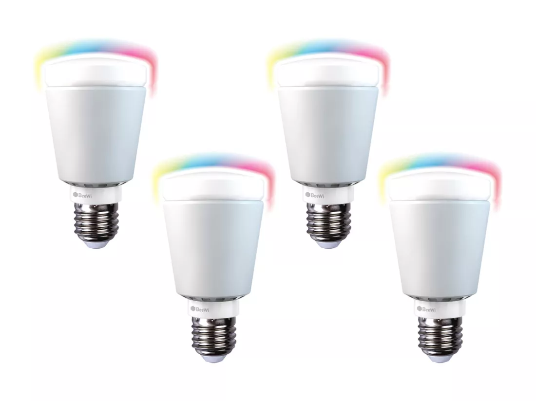 Pack de 4 ampoules LED multicolores connectées 7W B22 - Beewi