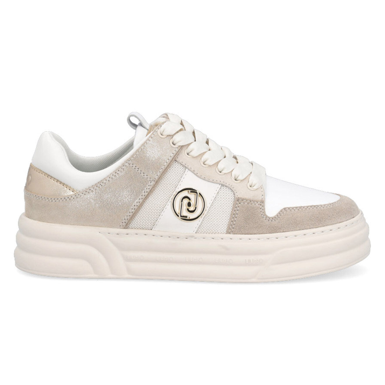 Liu-Jo Sneakers en Cuir Daino beige/blanc