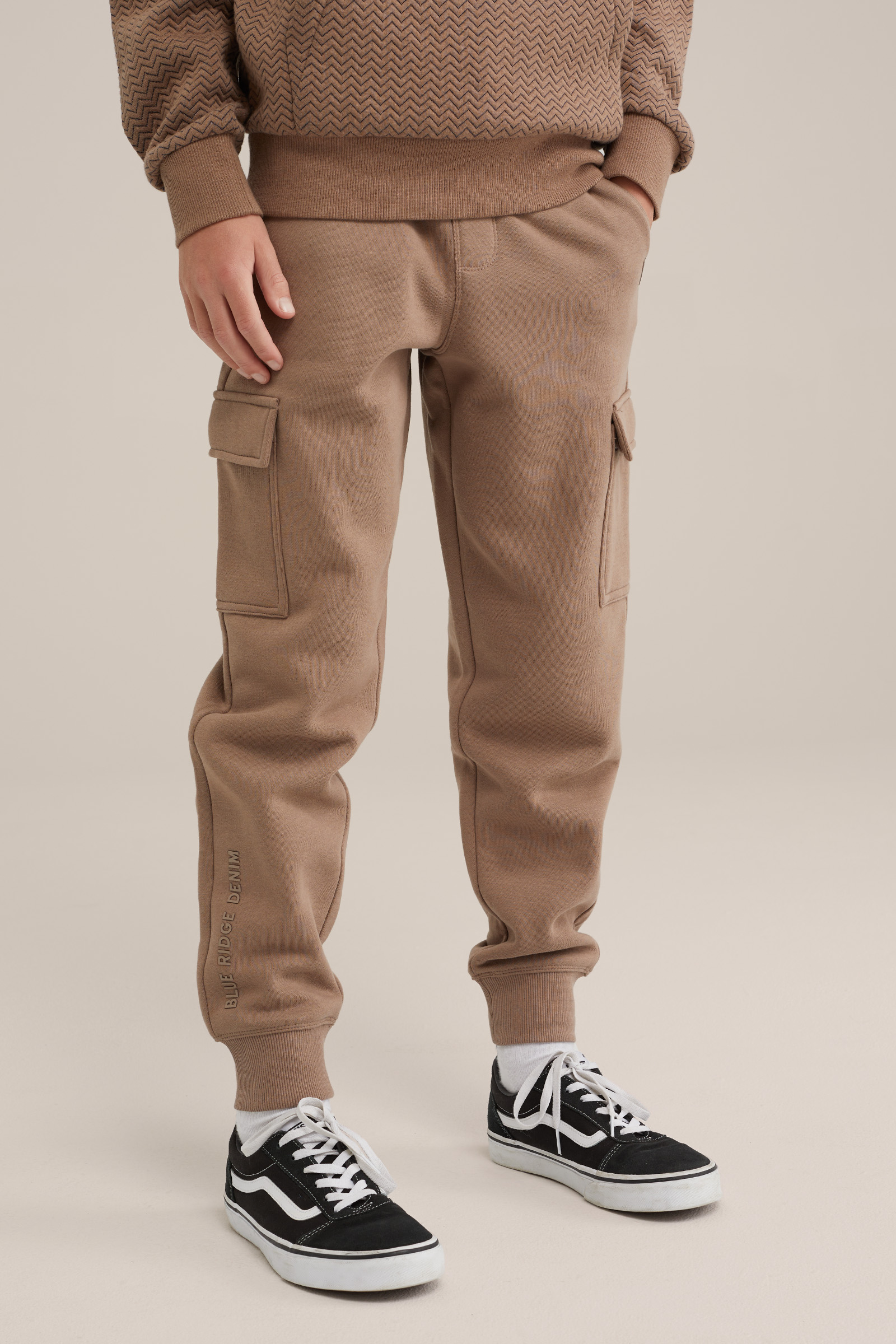 Jongens joggingbroek met cargozakken Blue Ridge Lichtbruin