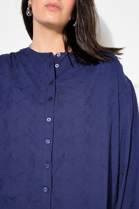 Bluse, oversized, Struktur-Qualität, Ballon-Langarm