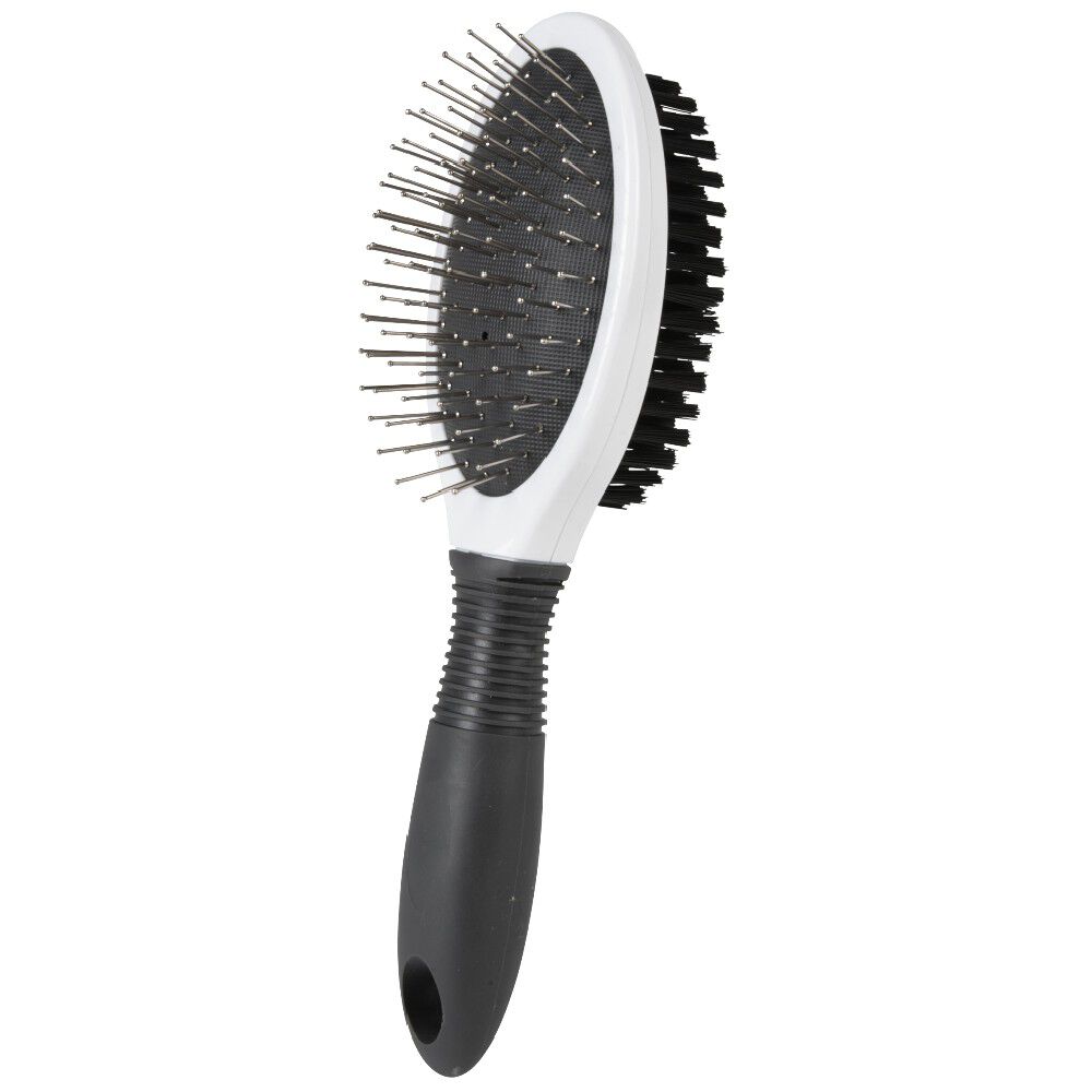 Brosse animal double face poils doux et poils fer