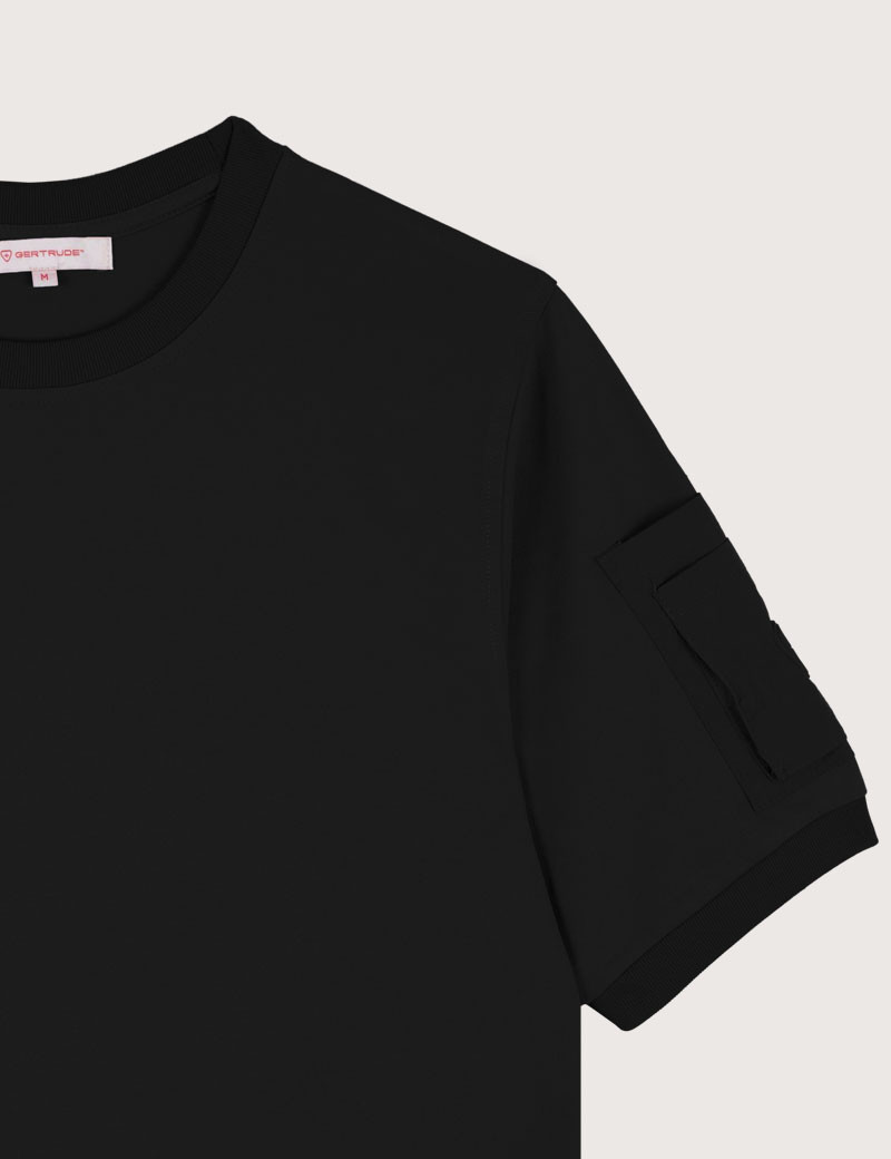 GERTRUDE&GASTON T-SHIRT HOMME POCHE NYLON TIMEO NOIR