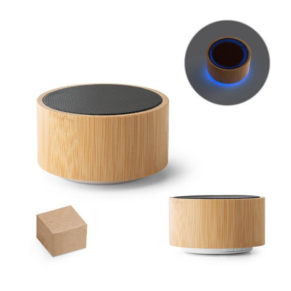 hi!dea 97125 - Enceinte portable 3W avec autonomie de 2h en bambou et ABS