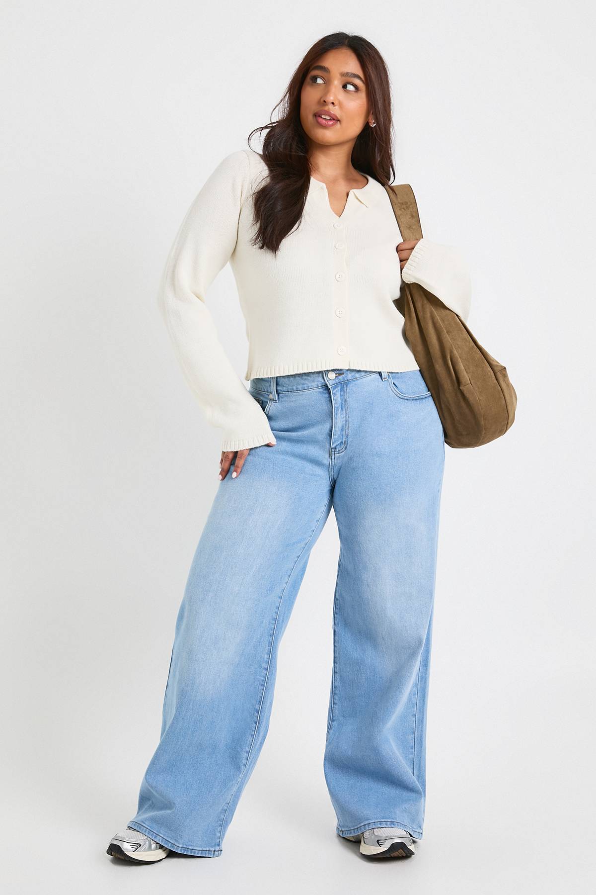 boohoo Haut boutonné à col Plus