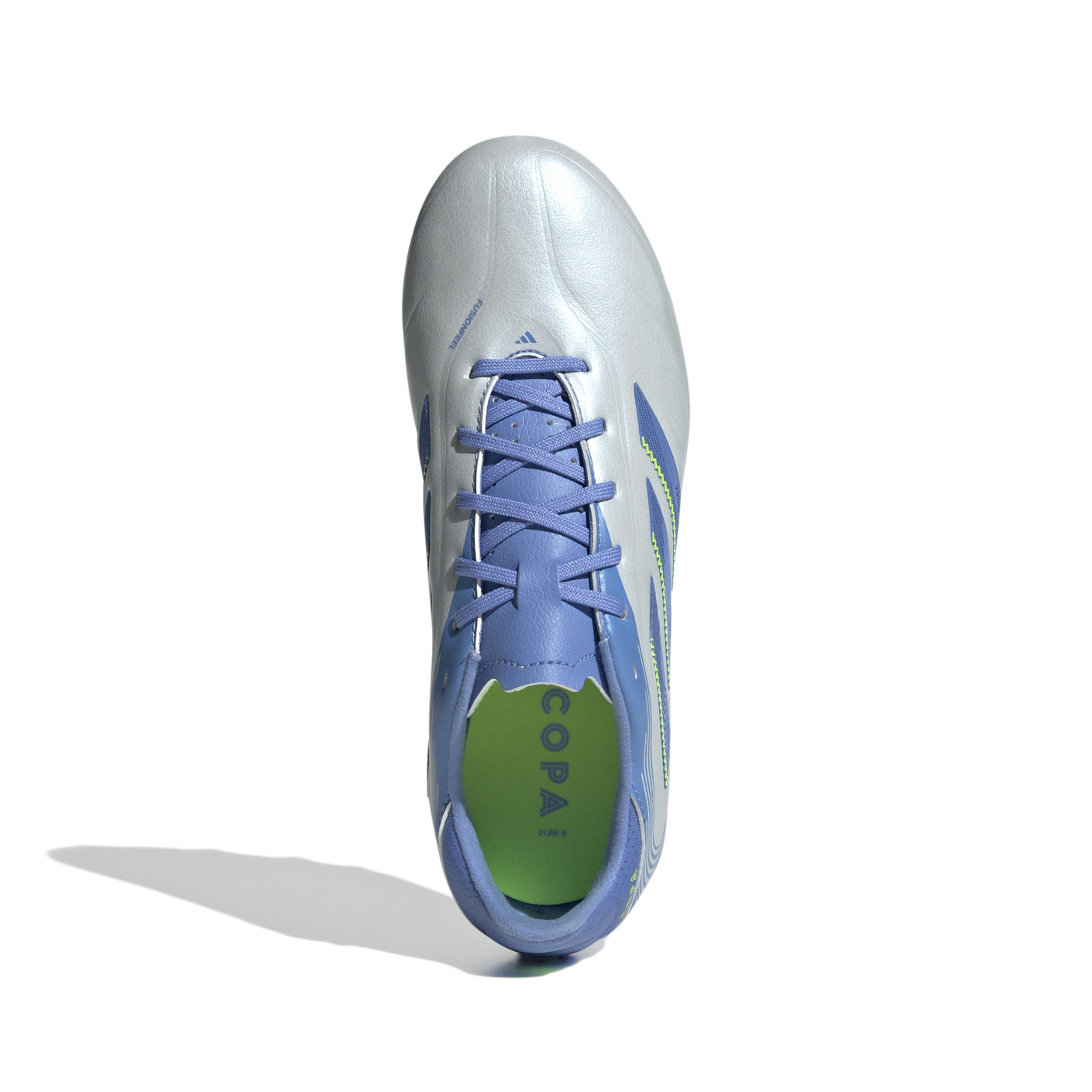 Adidas Copa Pure III League Gras / Kunstgras Voetbalschoenen (MG) Kids Blauw Grijs Neongeel