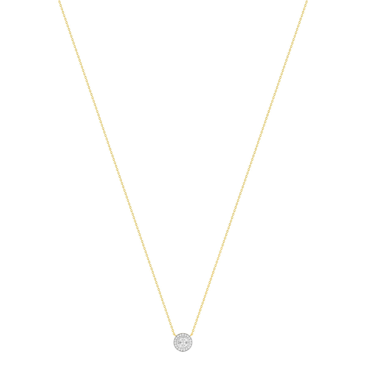 Collier plaque or 2 tons zirconias