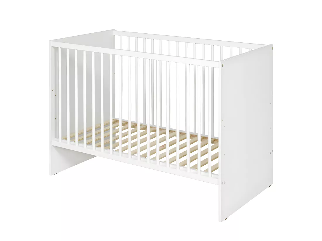 Lit bébé 60x120 cm panneaux de fibres blanc PIXI