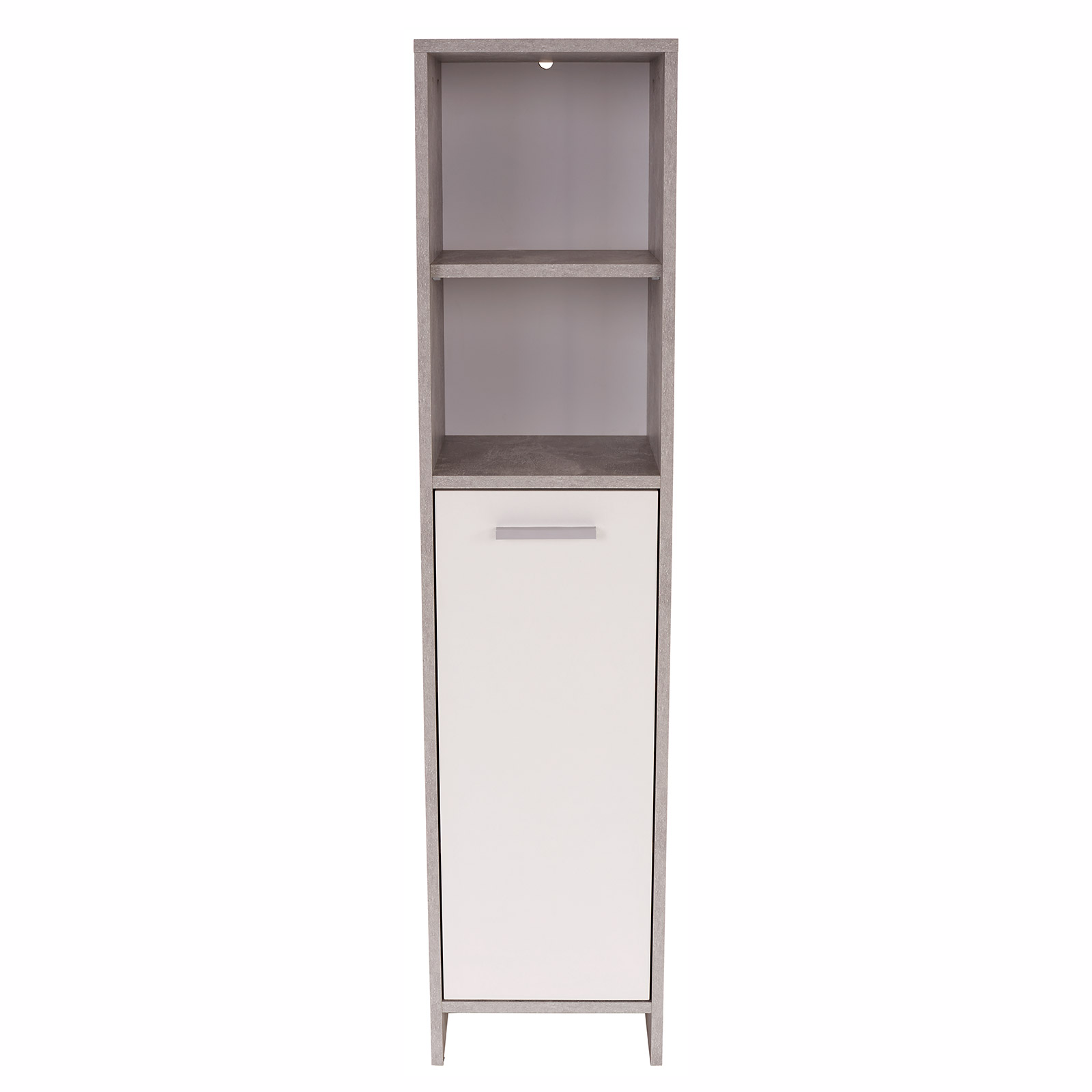 Midischrank - weiß-Betonoptik - 135 cm hoch