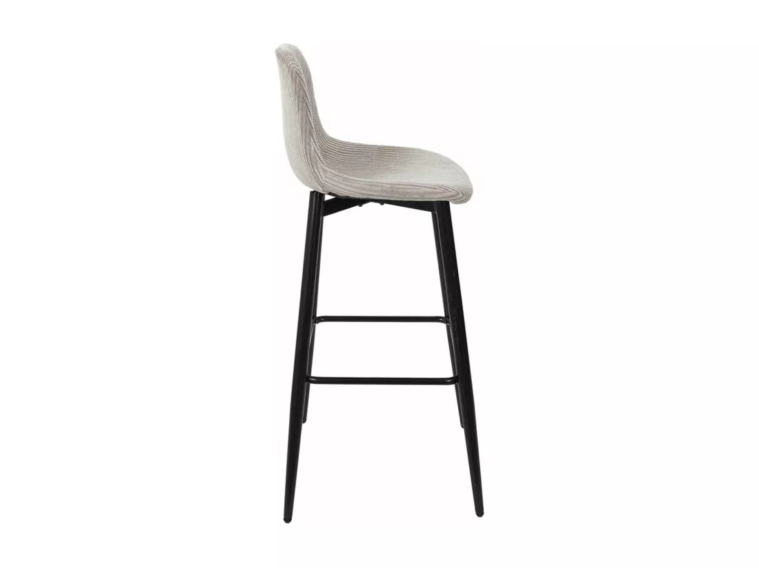 AMORY - Lot de 2 tabourets de bar en velours côtelé coloris taupe