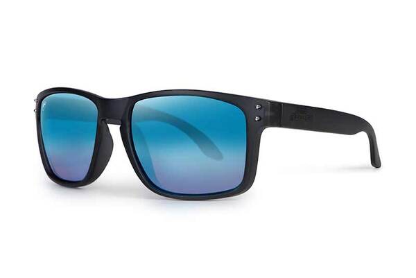 Lunettes de Soleil Fox Rage Transparent Black Brown Lens Mirror Blue Eyewear