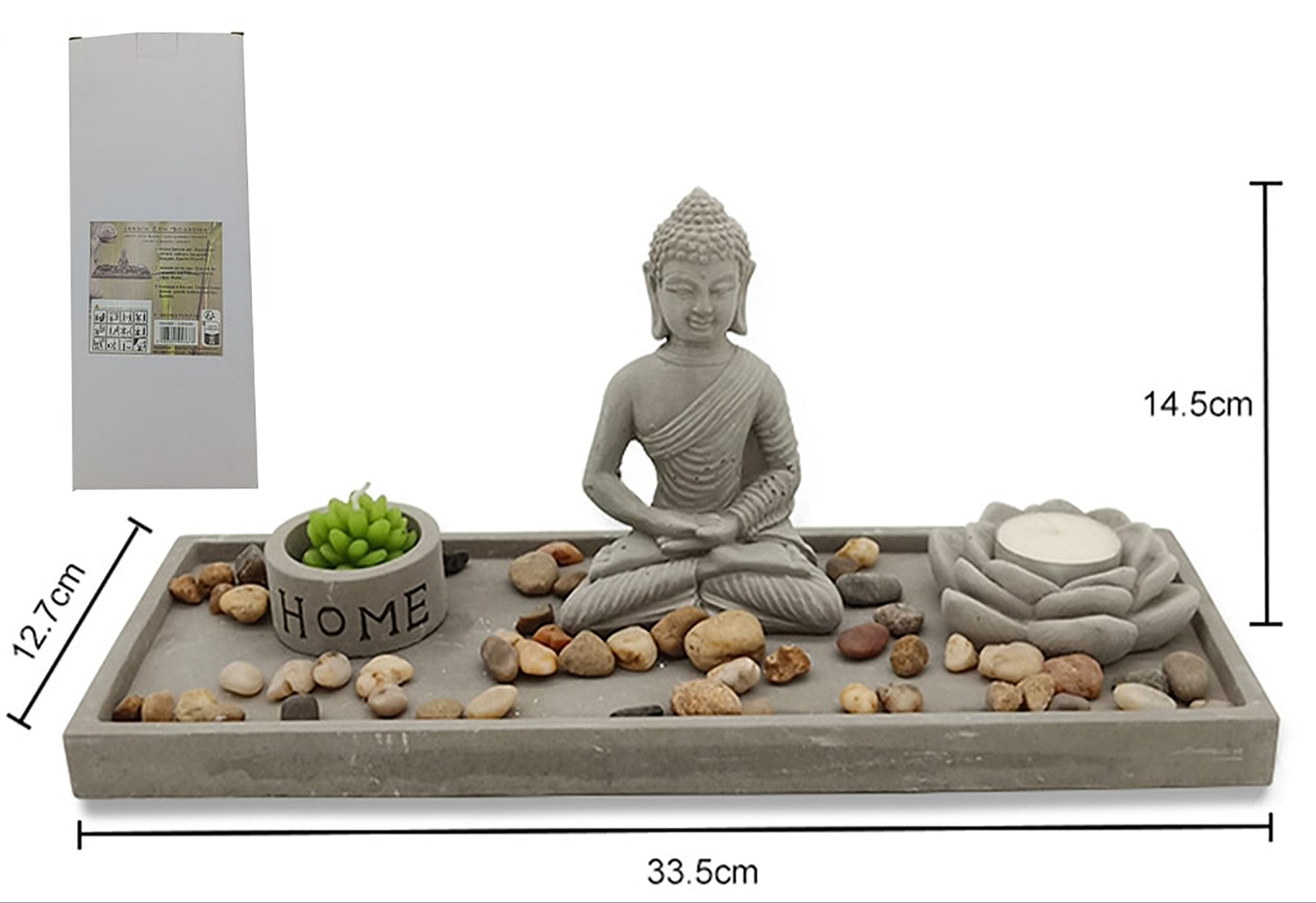 JARDIN ZEN CIMENT 33.5X13CM