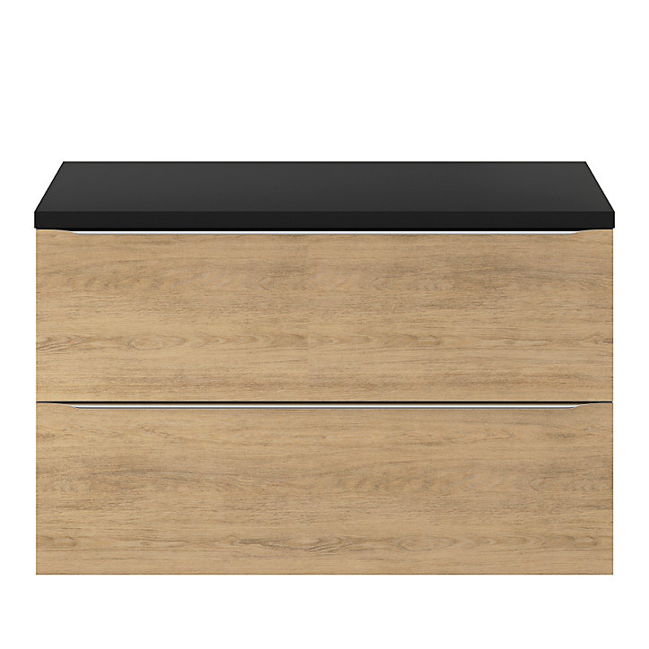 Plan de toilette L.100,5 x l.45,5 cm coloris noir mat, Cadelia, GoodHome