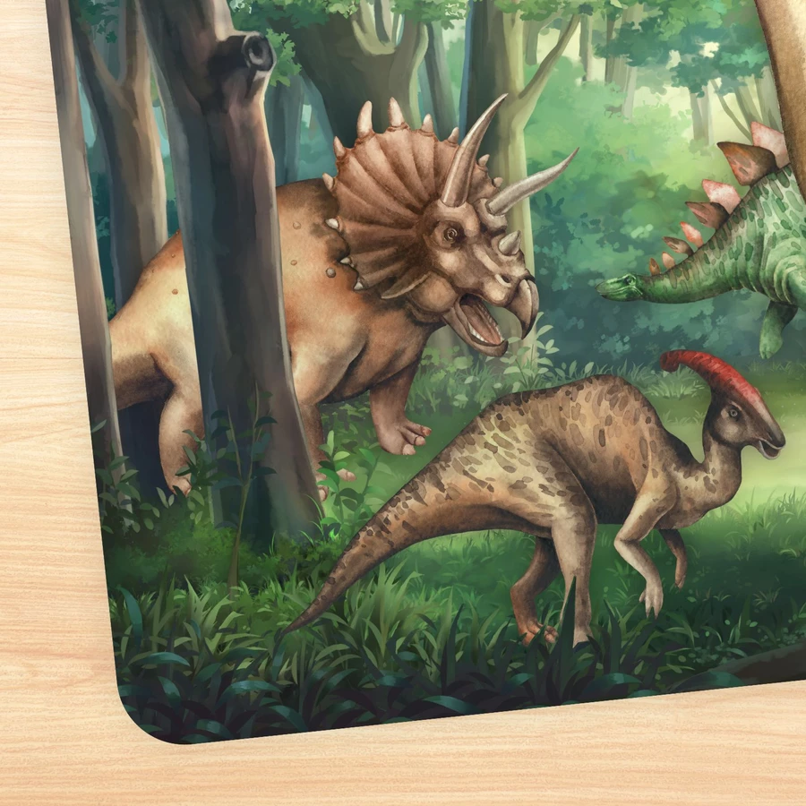 Nikima Platzset stabiles Vinyl Tischset Dinosaurier bunt