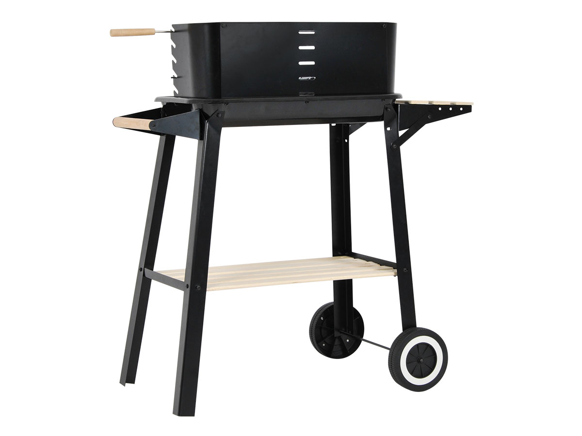 Rechthoekige verrijdbare kolenbarbecue