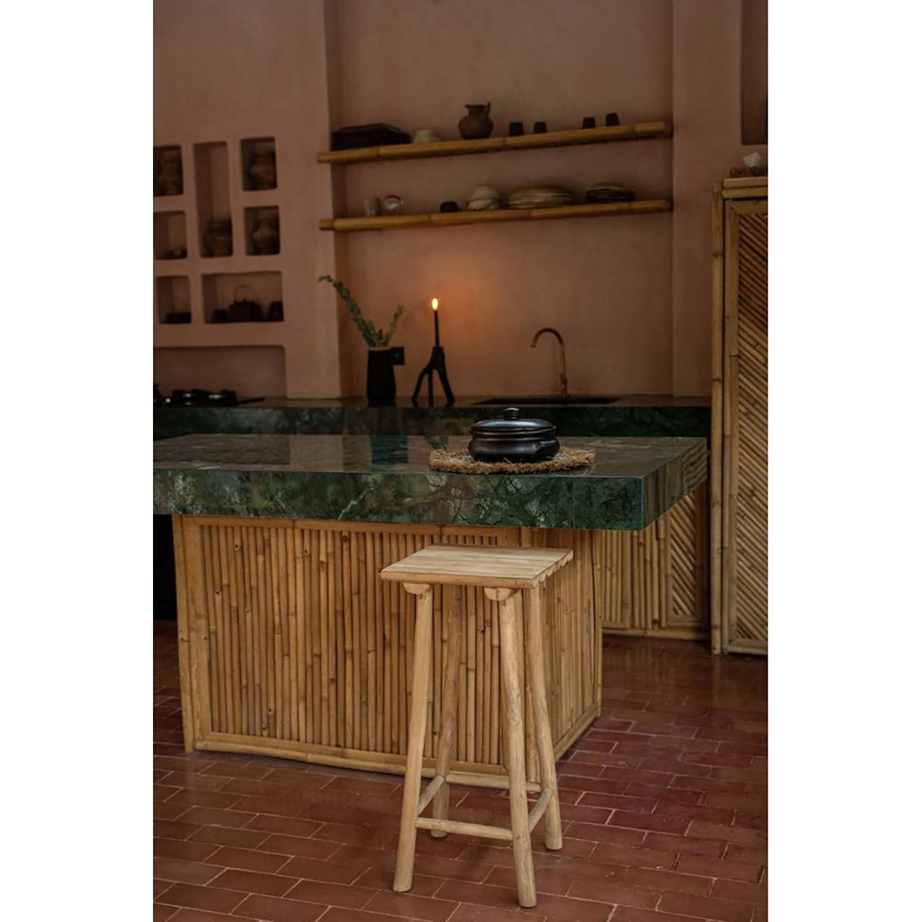 Bazar Bizar Tabouret de bar Island beige - D.35xH.75 cm