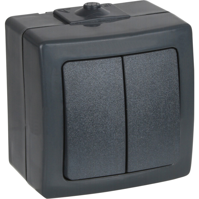 Kopp Nautic wipschakelaar serie opbouw spatwaterdicht Mat antraciet IP44