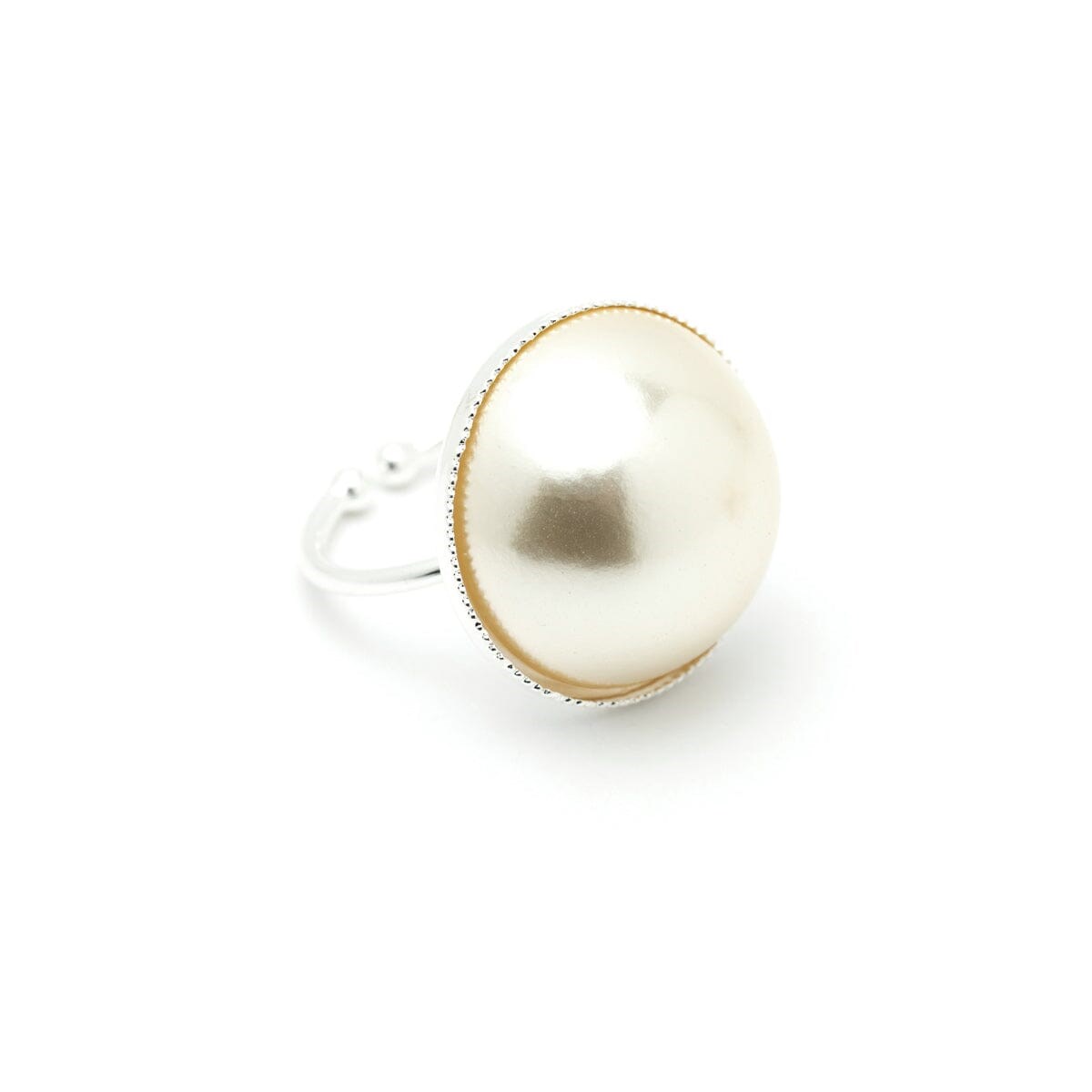 maxi bague perle plaqué argent - NÉLYA