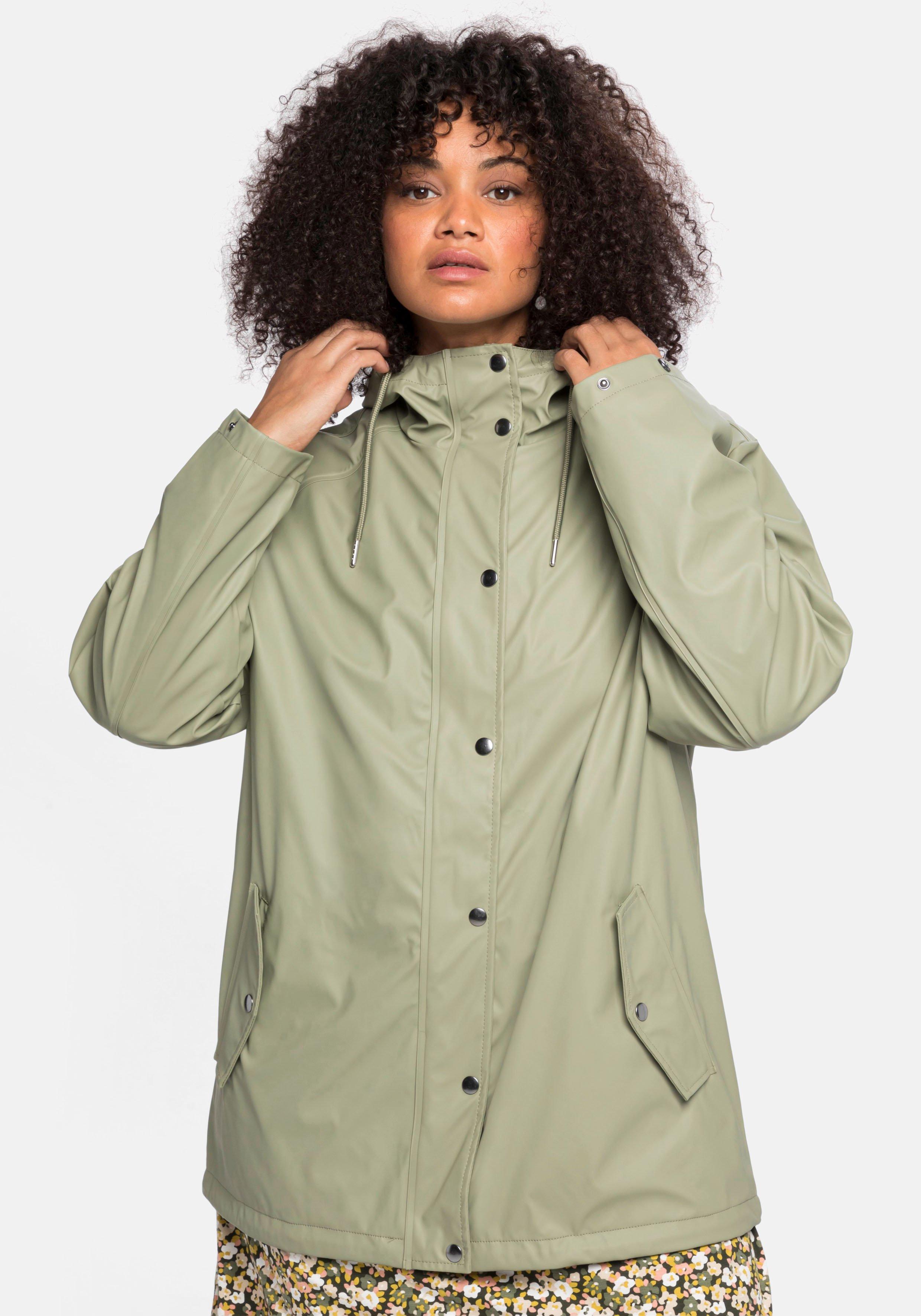 Regenjacke mit Jerseyfutter, hinten länger als vorn