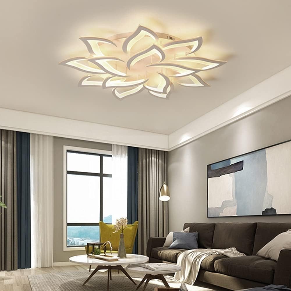 Moderne LED Deckenleuchte, Dimmbar Blütenblatt Kreative LED Deckenlampe, 3000K - 6000K, Φ100 84W 8400lm, Acrylplatte Deckenleuchten for Wohnzimmer, Flur, Schlafzimmer