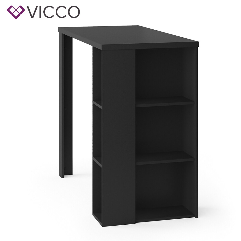 VICCO Bartisch NOEL Tresentisch Schwarz Ablagefächer 120 x 105,6 x 60 cm