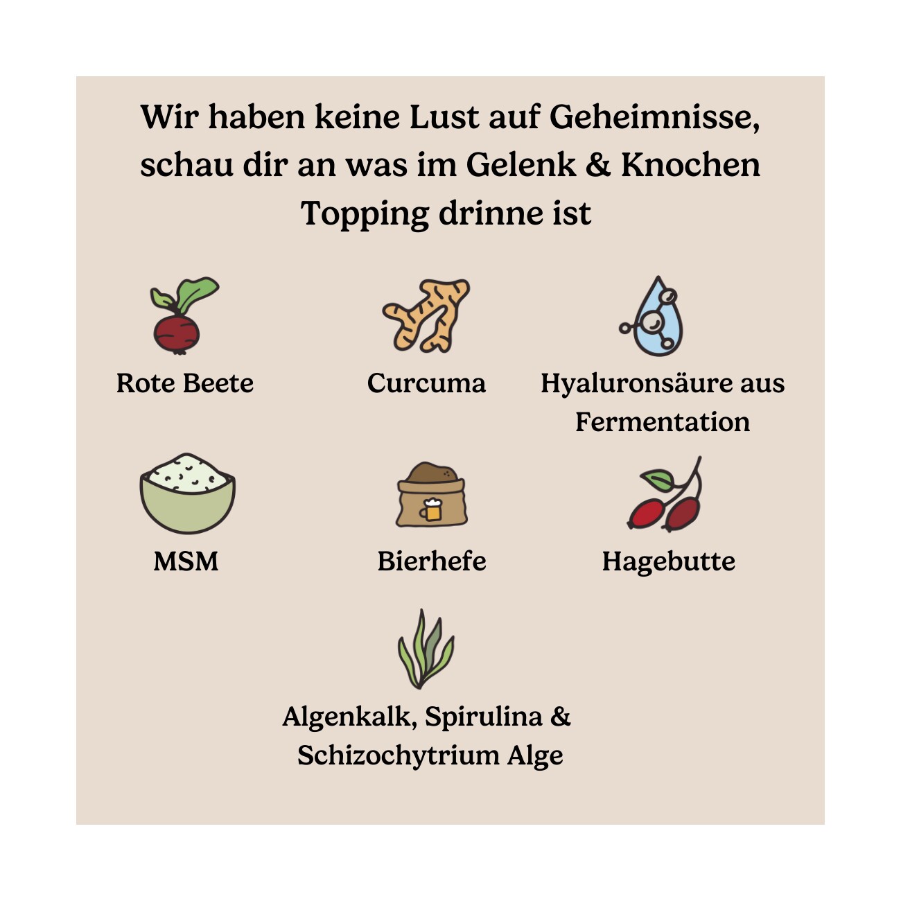 Hunderunde Futtertopping - Knochen & Gelenke - Beweglichkeit, Gelenkgesundheit, starke Knochen, natürliche Zutaten 250 g