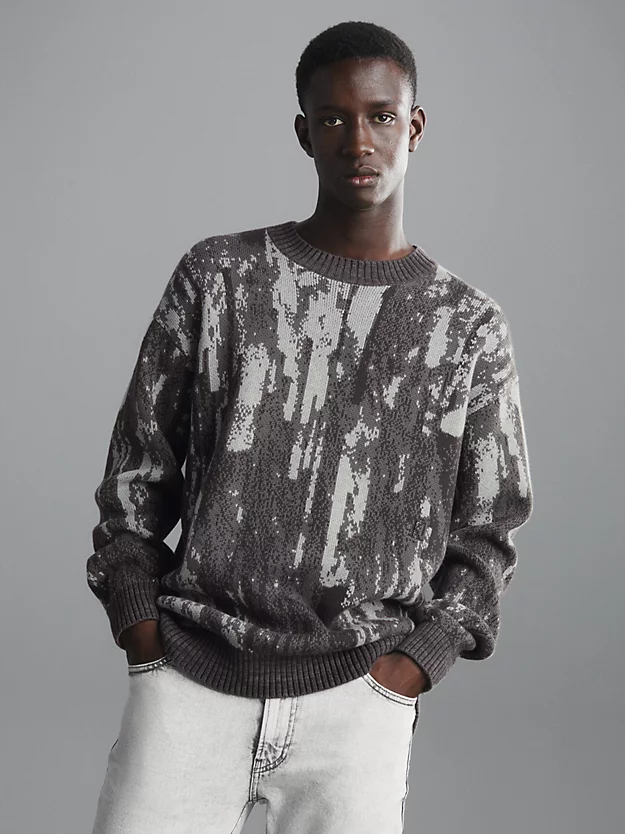 Suéter de malha jacquard de algodão