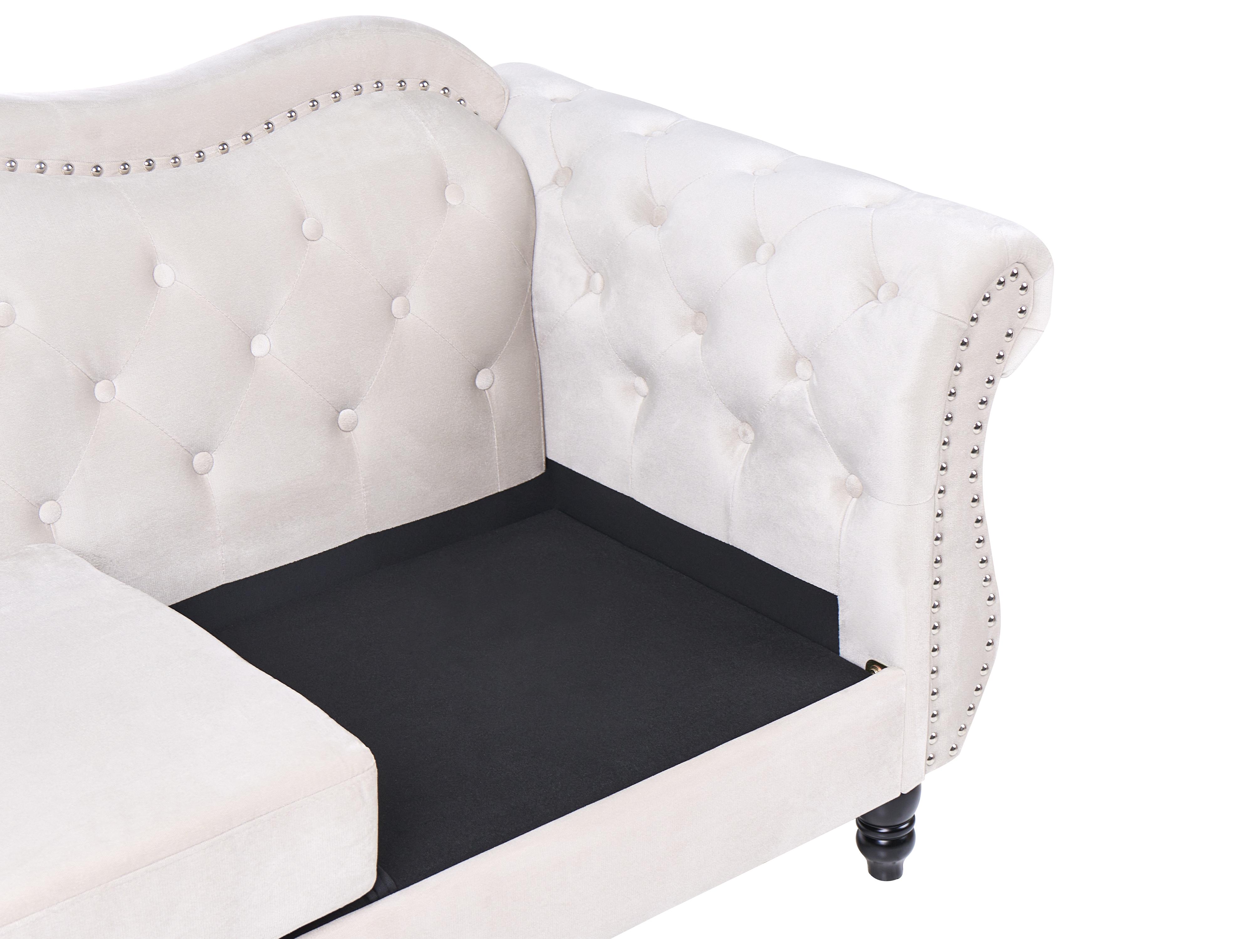 Bank 2-zits SKIEN Fluweel Lichtbeige
