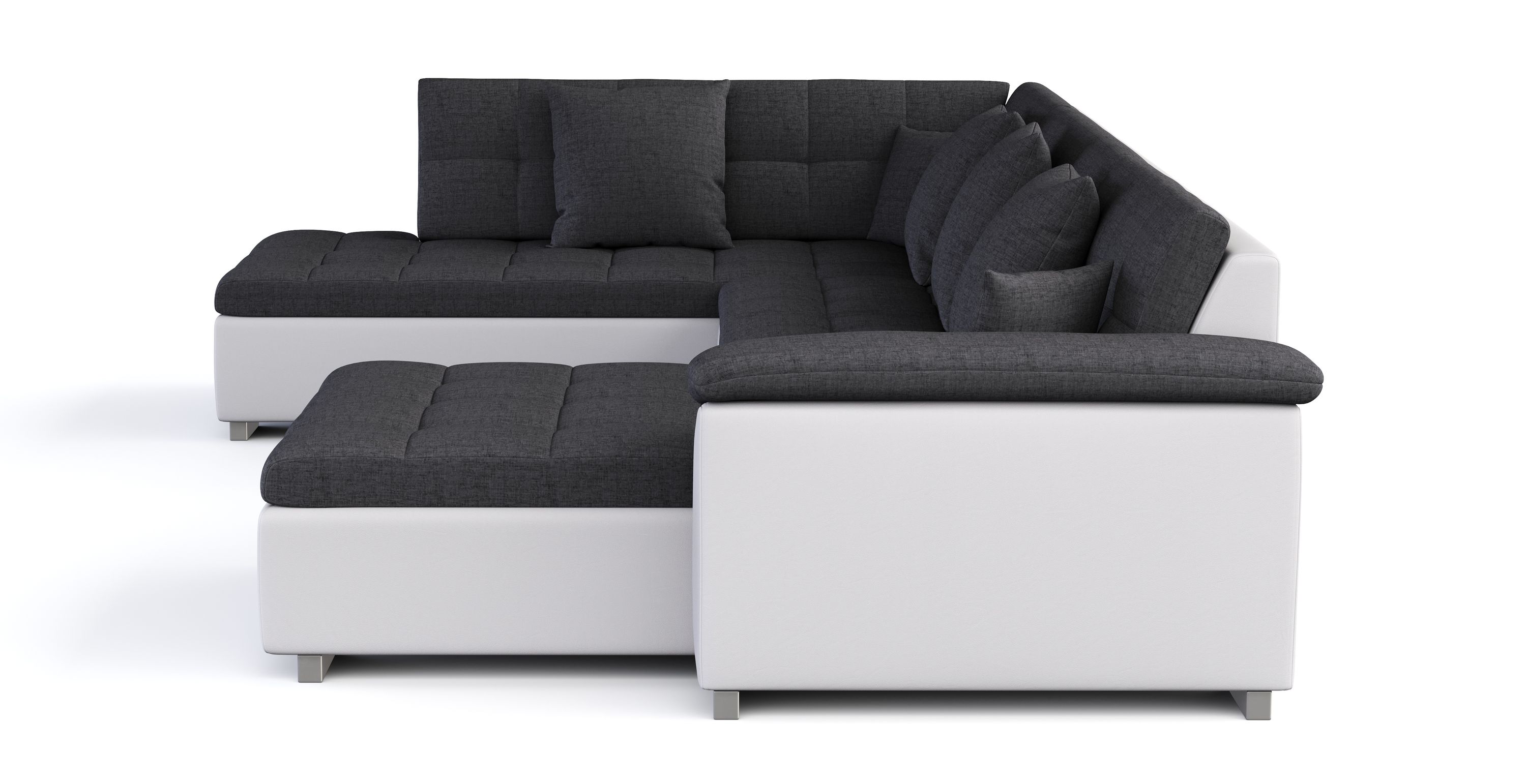 Ecksofa ARIA rechts anthrazit/weiss