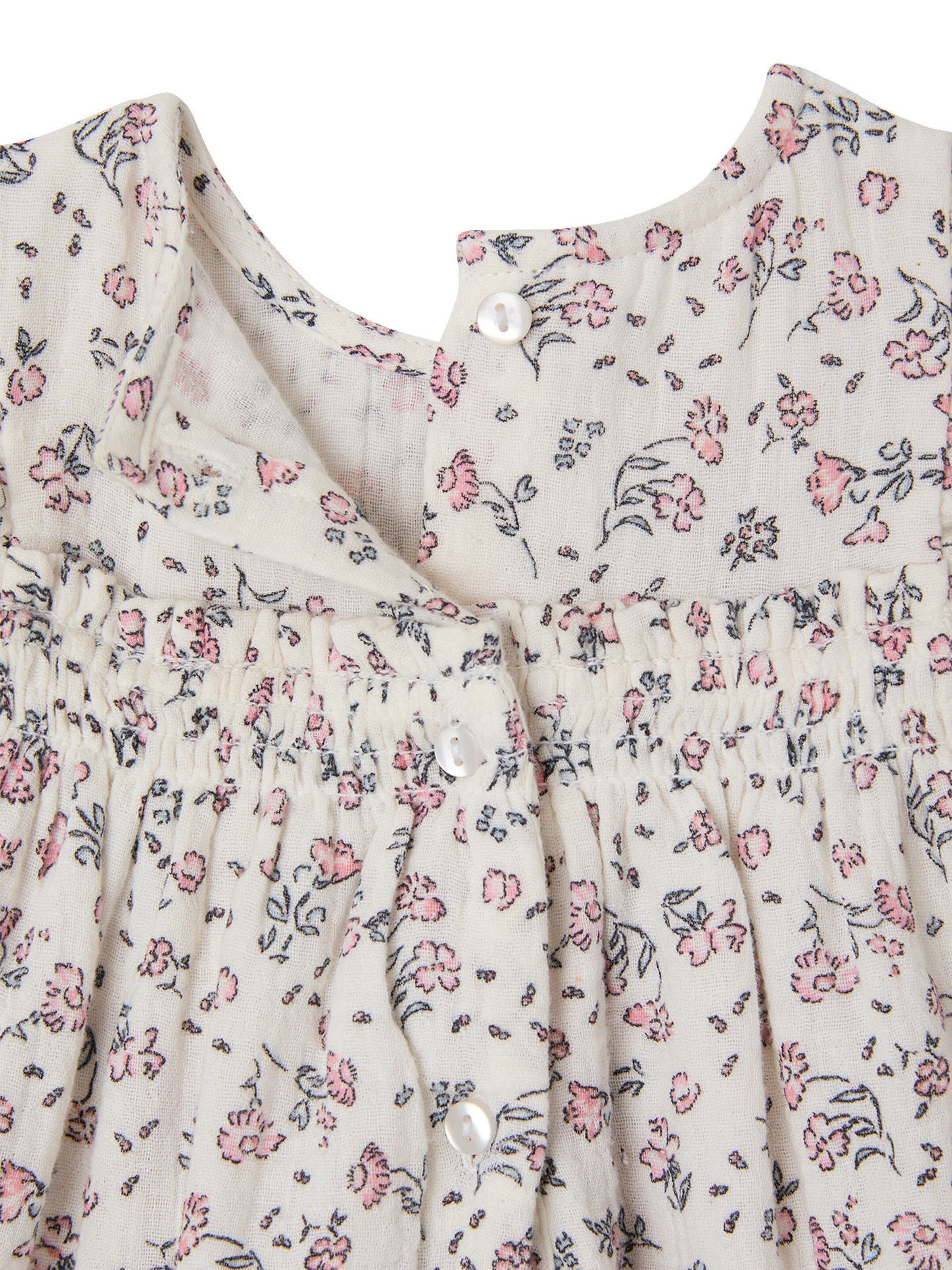 Vertbaudet Festliches Mädchen Baby Kleid mit integriertem Slip wollweiß