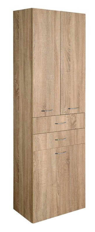 Sapho Zoja kolomkast met wasmand 50x184cm eiken platina