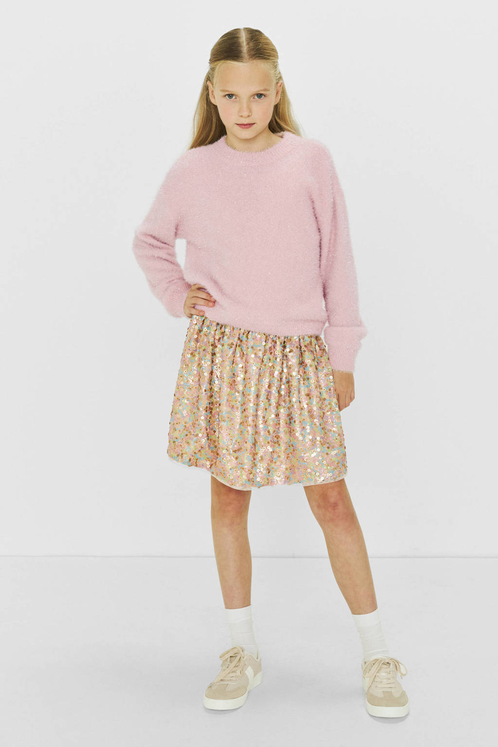 Coolcat pailletten rok Sassy lichtroze