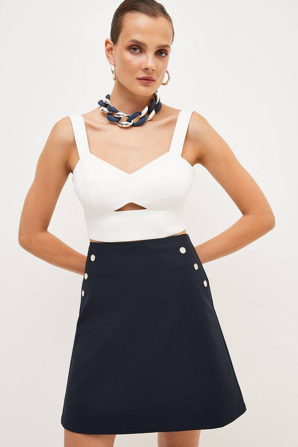 KarenMillen Jupe Tissée Essential Techno