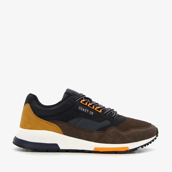 Blue Box heren sneakers met okergele details