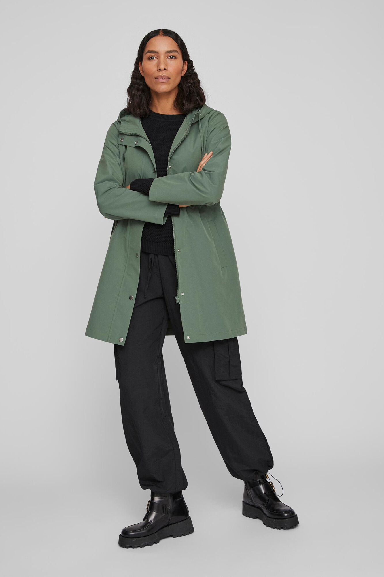 Parka com capuz - Verde