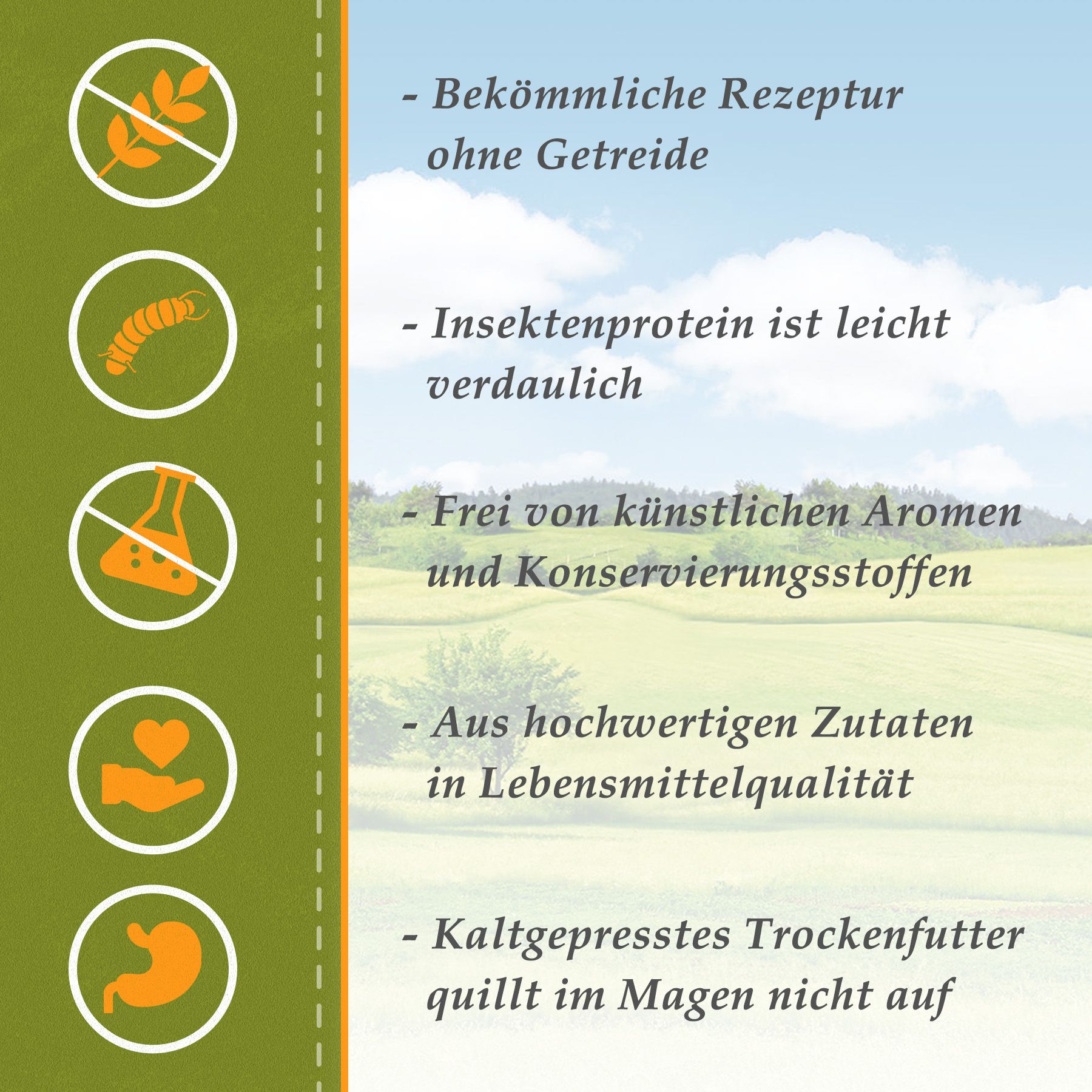 Bellfor Kaltgepresst hypoallergenes Trockenfutter für Hunde mit Insekten - Naturgut-Schmaus