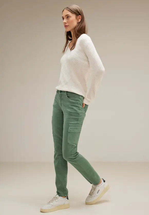 Grüne Cargo Casual Fit Jeans - novel green overdyed