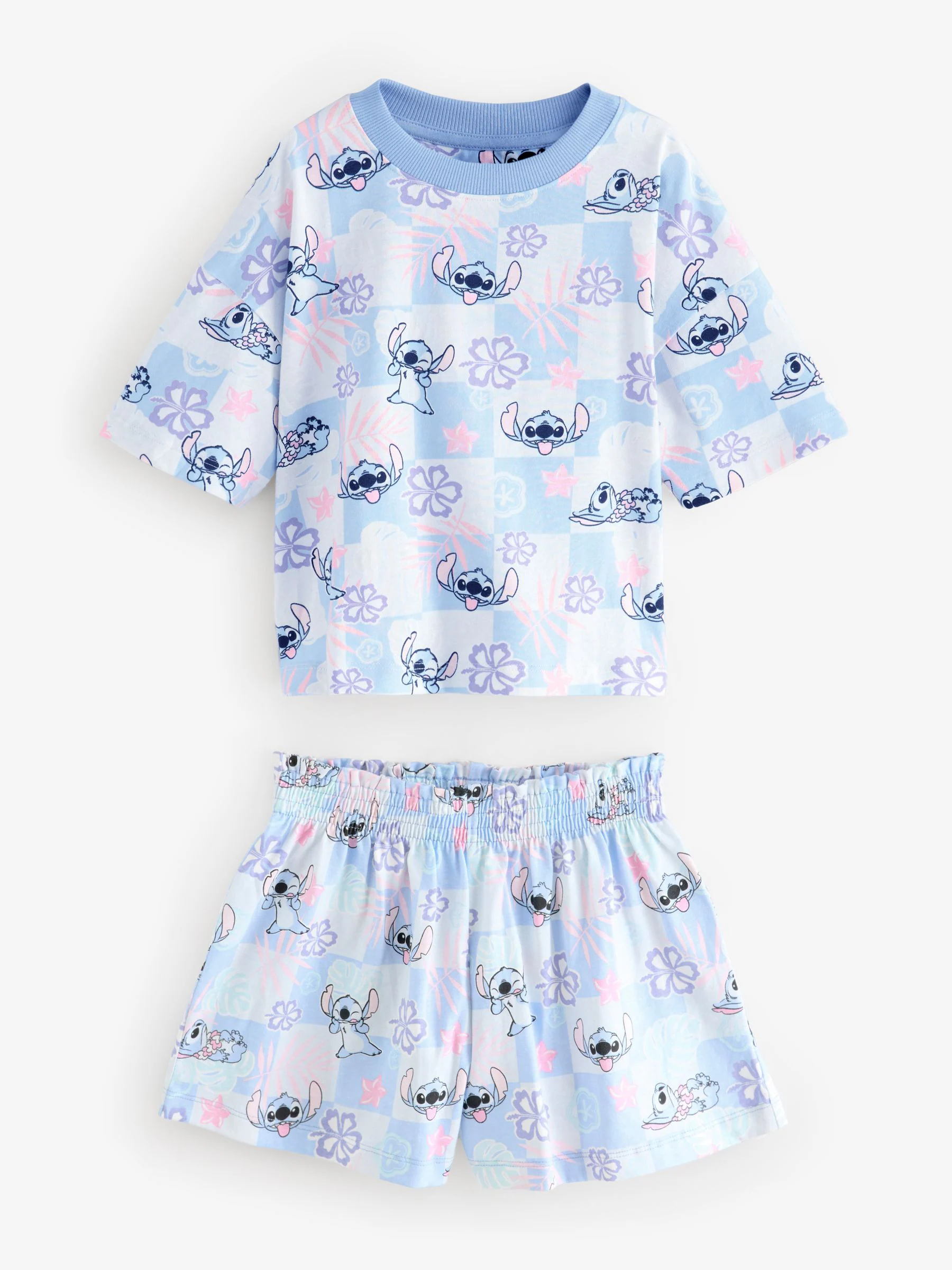 Blauw/ecru - Lilo en Stitch korte pyjama's 2 pack (3-16jaar)