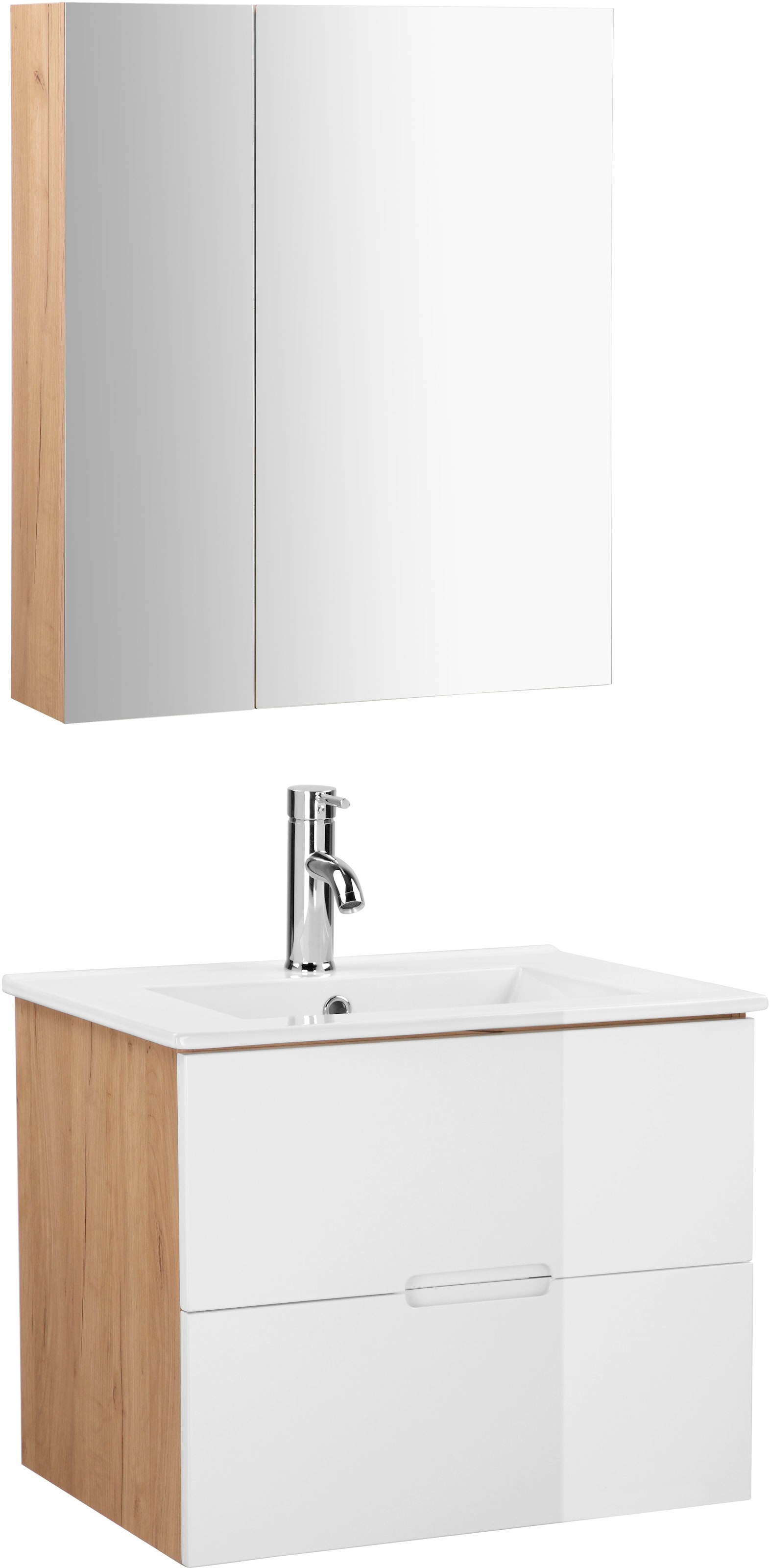 welltime Badmöbel-Set »Lund Badmöbel Set Badschrank Badezimmerset«