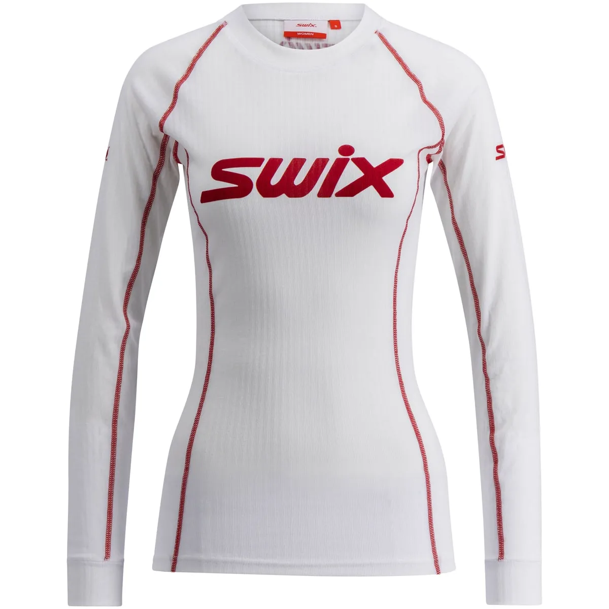 Swix Women's RaceX Classic Long Sleeve Bright White/Swix Red
