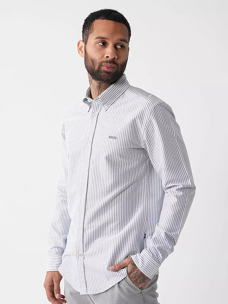 BOSS Hemd Slim Fit H-ROAN dunkelblau